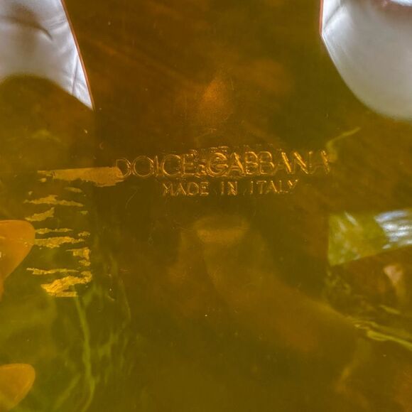 Dolce &‎ Gabbana D&G Rhinestone Embellished Clear Orange Vinyl Tote Bag - Picture 6 of 16